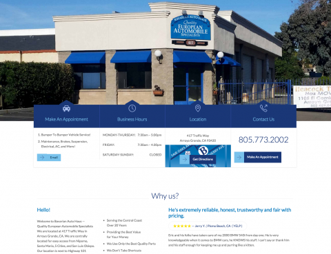 Bavarian Auto Haus Website.